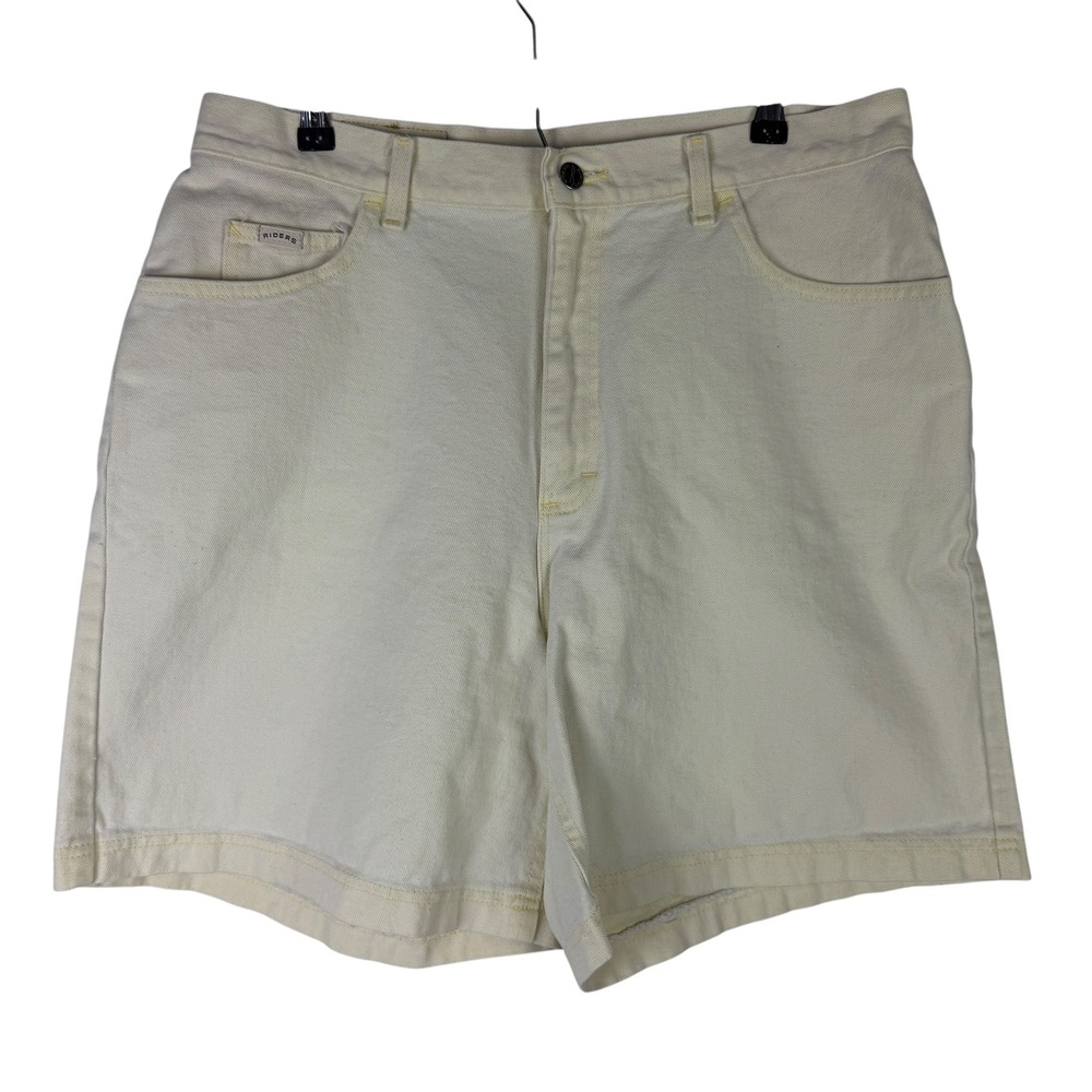 Riders by Lee Women's 18M Vintage High Waisted Denim Shorts Cream Yellow
